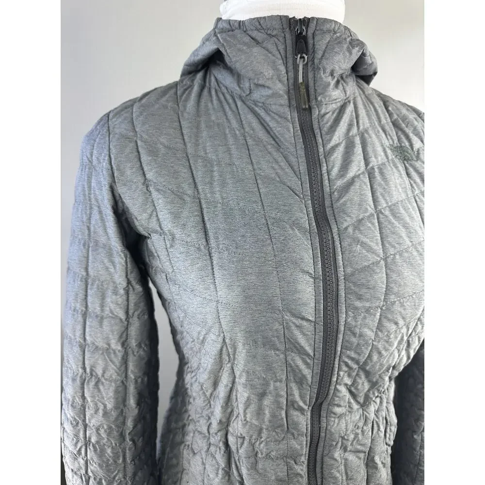 The North Face ThermoBall Parka Jacket Gray Puffer Hooded Outdoor Women's Medium - Picture 4 of 16